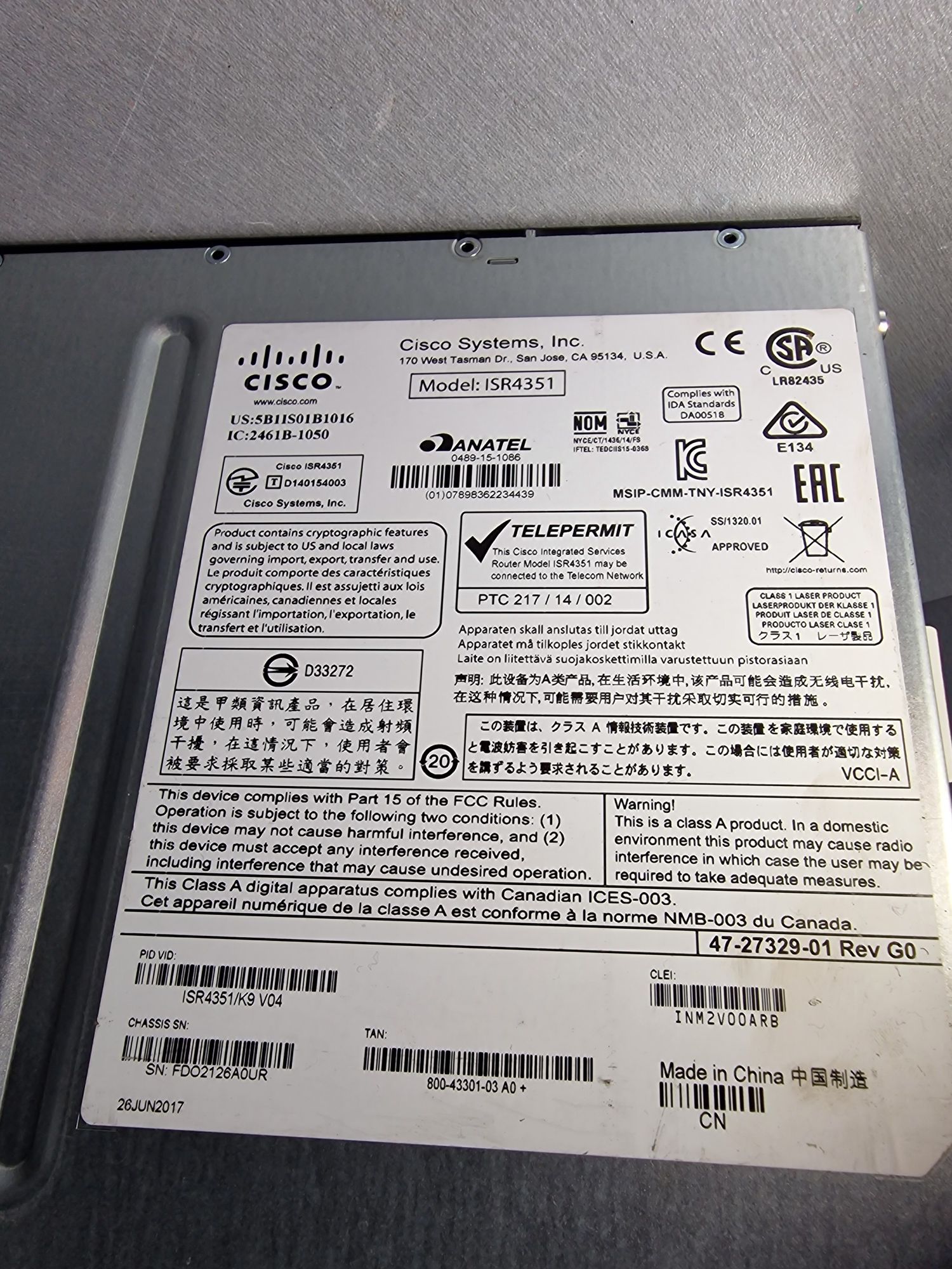 Маршрутизатор Cisco ISR4351