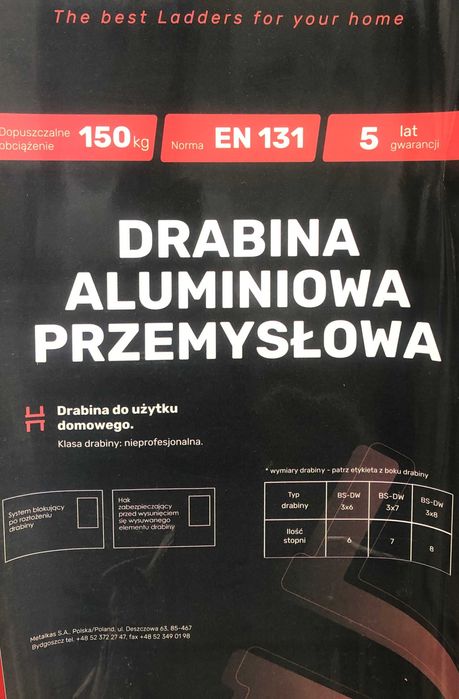 Drabina 3x7 Aluminiowa - nigdy nie używana - cena ostateczna