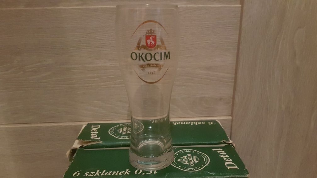 6 szklanek 0,3l Okocim Nowe