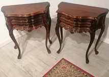 Par Mesas de encostar (apoio mesinhas cabeceira) "sofa tables" D. José