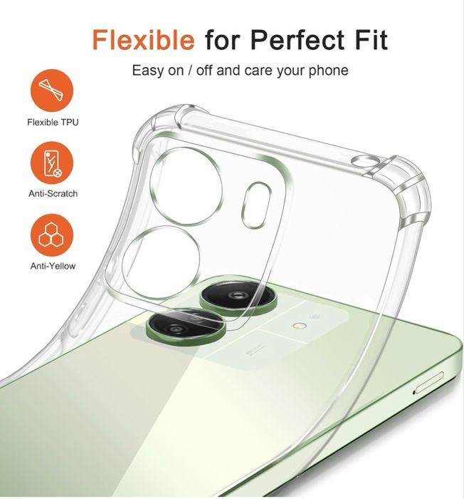 ivoler capa 4 em 1 para Xiaomi Resmi 13C poco c65 com 3 peças