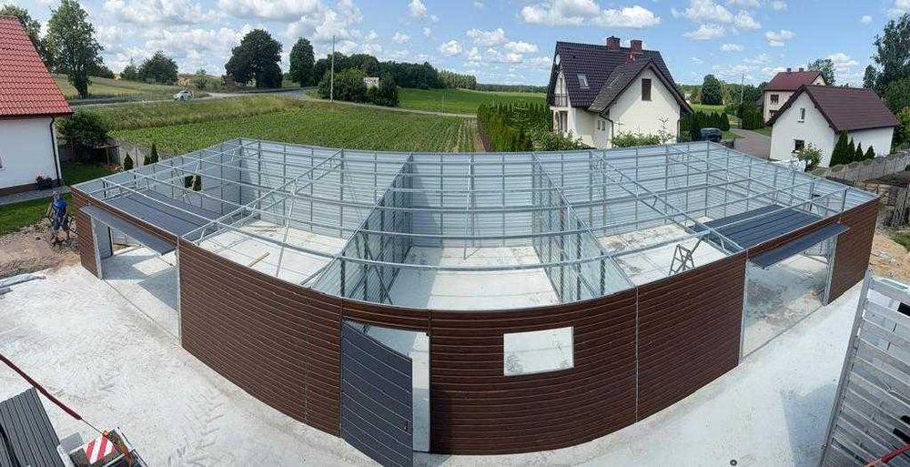 Garaż Blaszany Drewnopodobny 8x7 250 wjazdu hala wiata 10x7 10x8 12x6