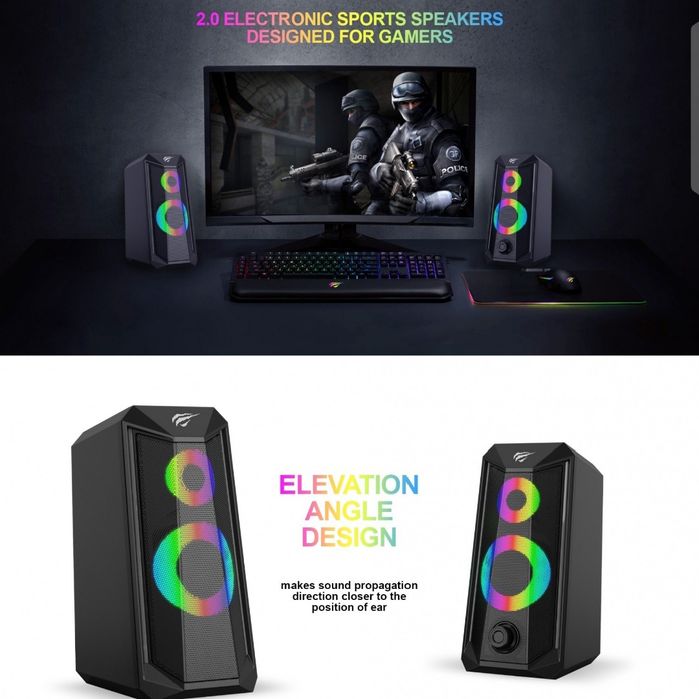 Акустичні колонки для комп'ютера з динамічним підсвічуванням Havit HV