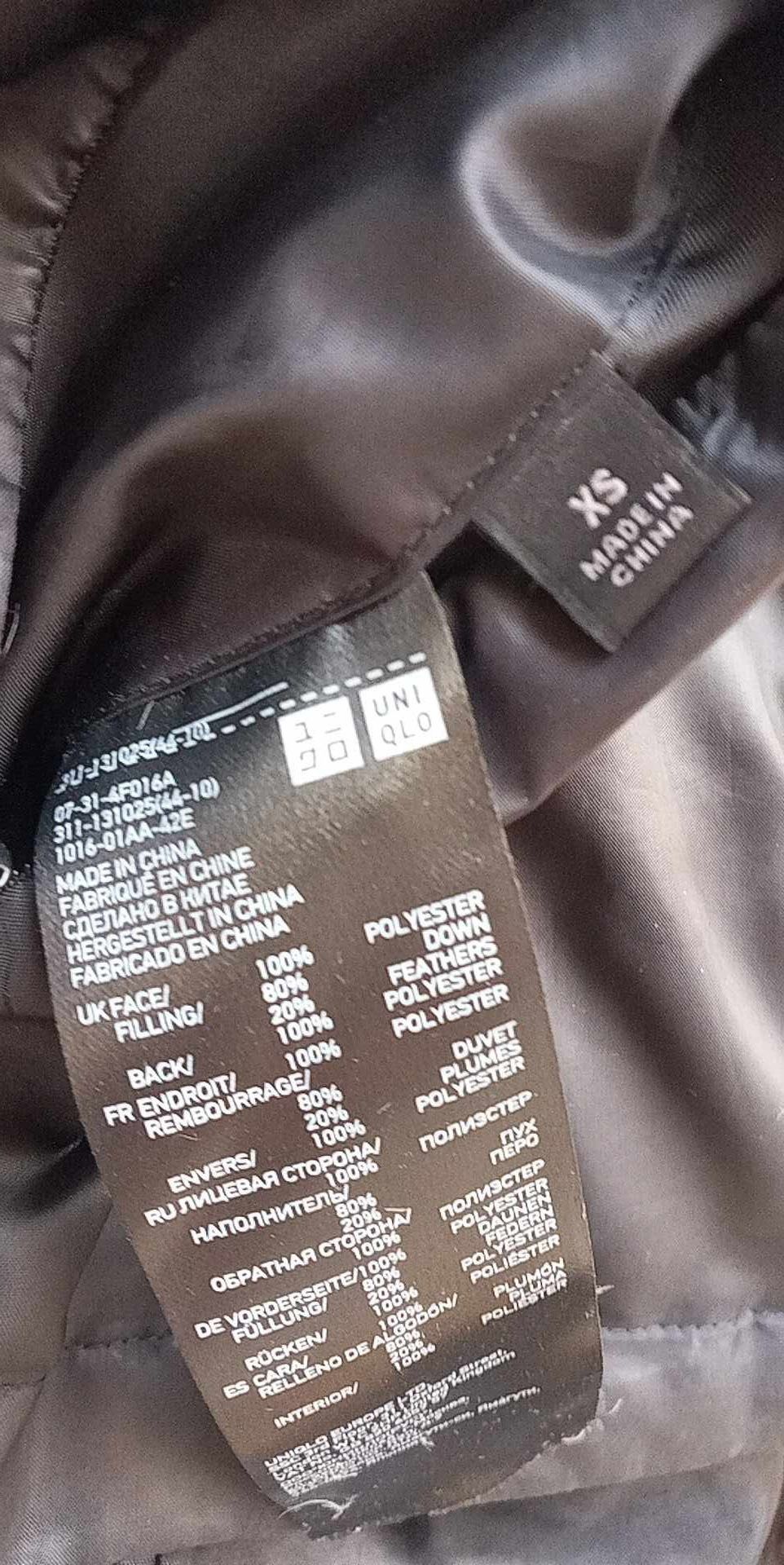 UNIQLO XS-S hybrydowa puchowa parka płaszcz 4 w 1