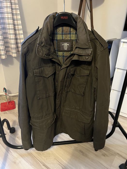 Męska brązowa kurtka ocieplana H&M M budrysowka retro vintage