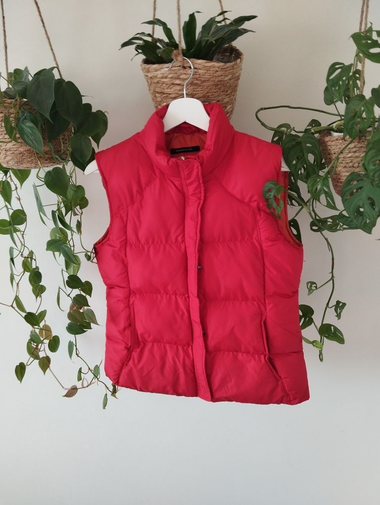 Jesienny, pikowany bezrękawnik, czerwony, kamizelka pikowana r.38/40 L
