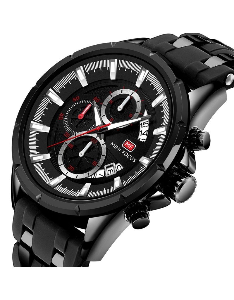 Minifocus zegarek z chronografem datownikiem japoński mechanizm HIT