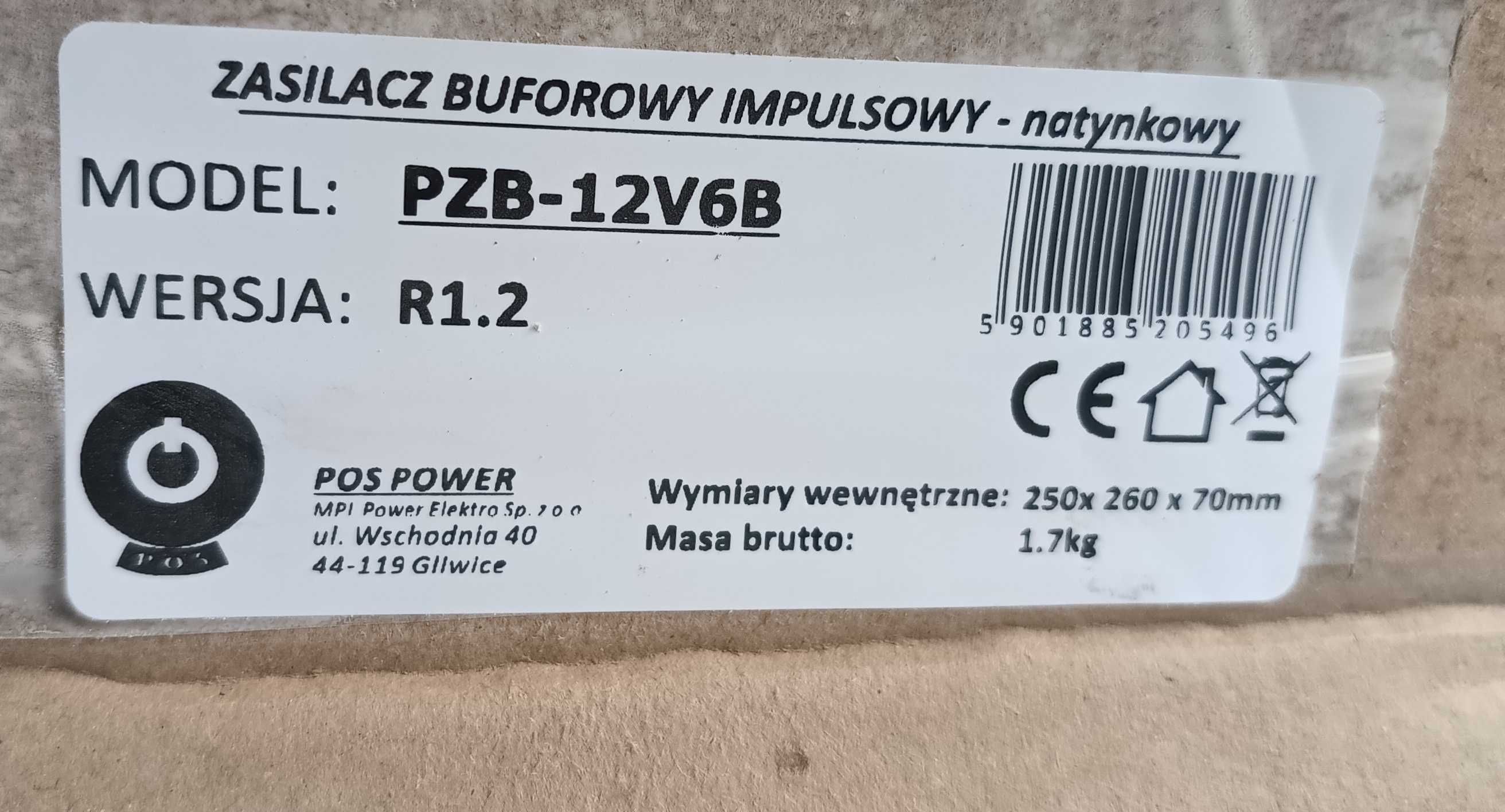 Zasilacz buforowy natynkowy POS POWER PZB-12V6B
