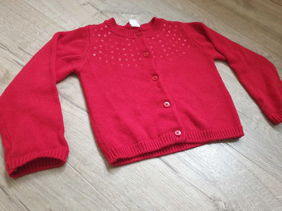 Bardzo ładny ciepły czerwony sweter 80