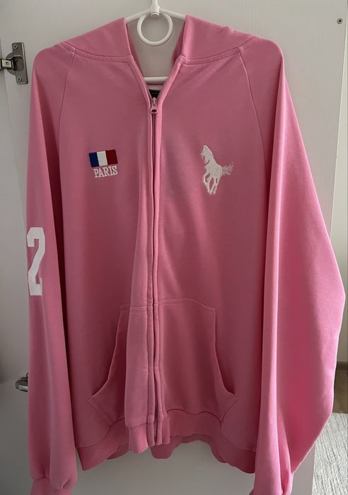 розовое balenciaga zip hoodie