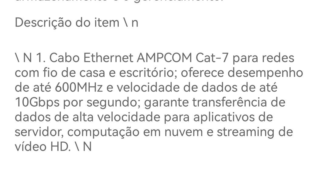 Cabo de Ethernet de 600MHZ e 10Gbps