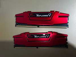 Memória RAM G.SKILL Ripjaws V 16GB (2x8GB) DDR4-3200MHz CL14 Vermelha