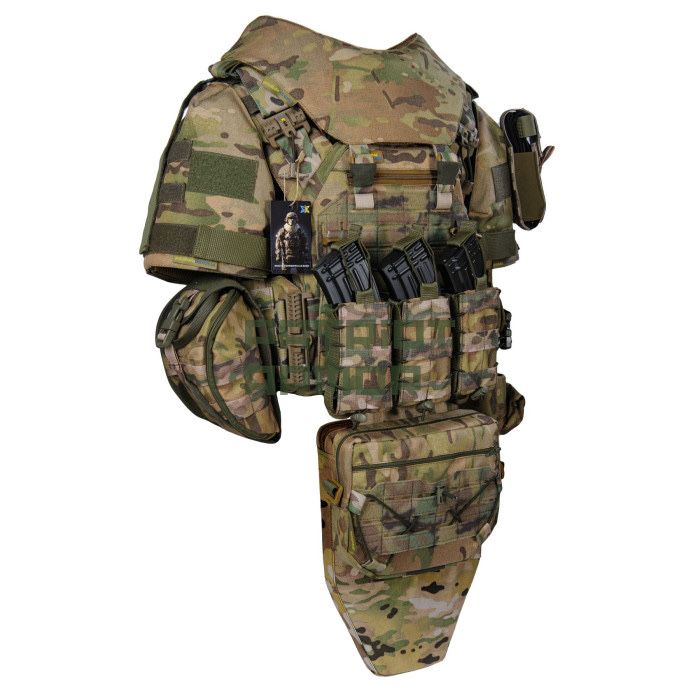 Плитоноска Warmor Gen.3 Pro Max мультикам + захист шиї, плечей, фартух