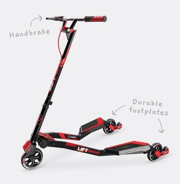 трюковой   инерционный трёхколёсный самокат фликерYvolution Fliker Lif