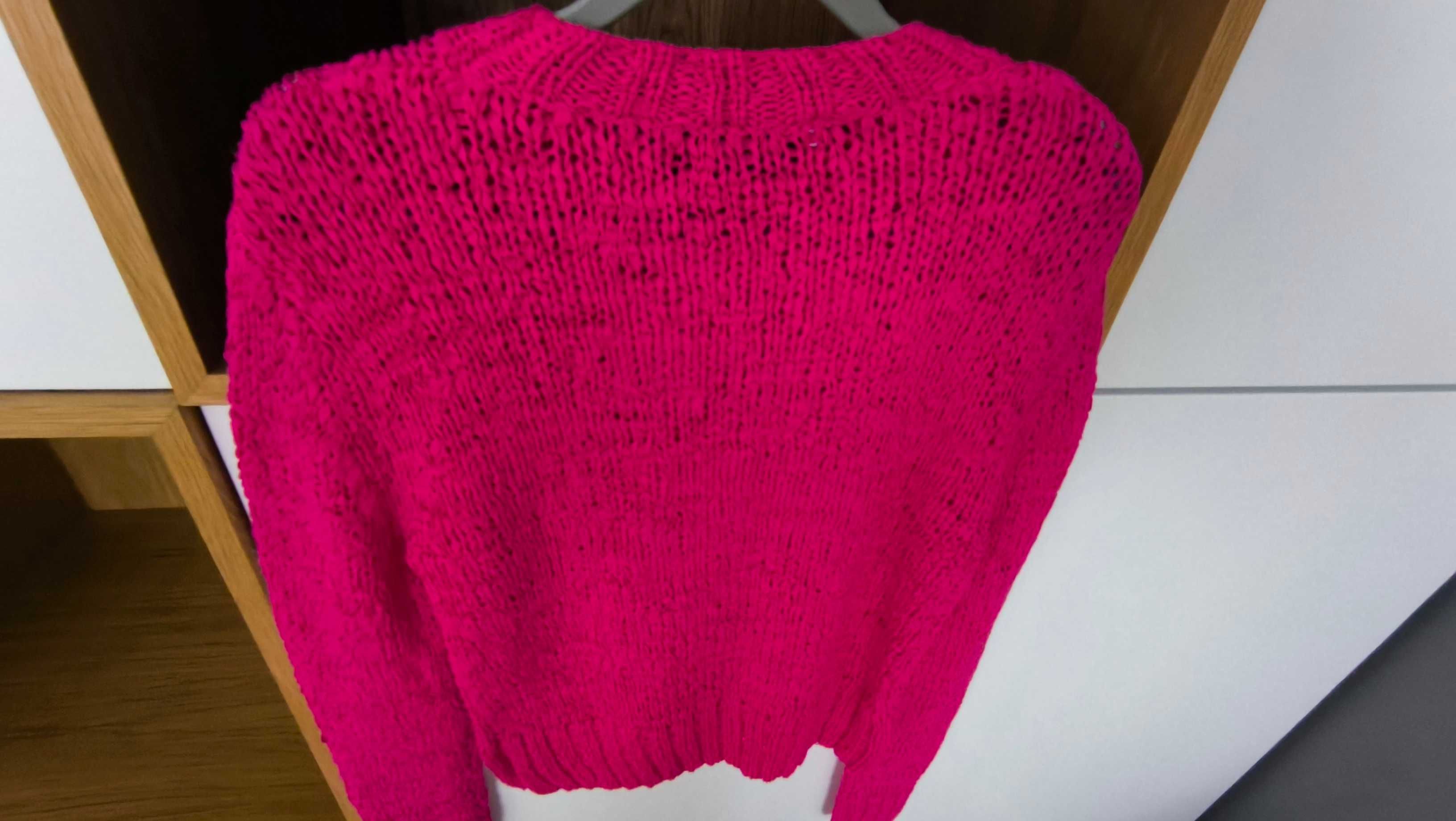 Sweter Zara M Sweterek fuksja