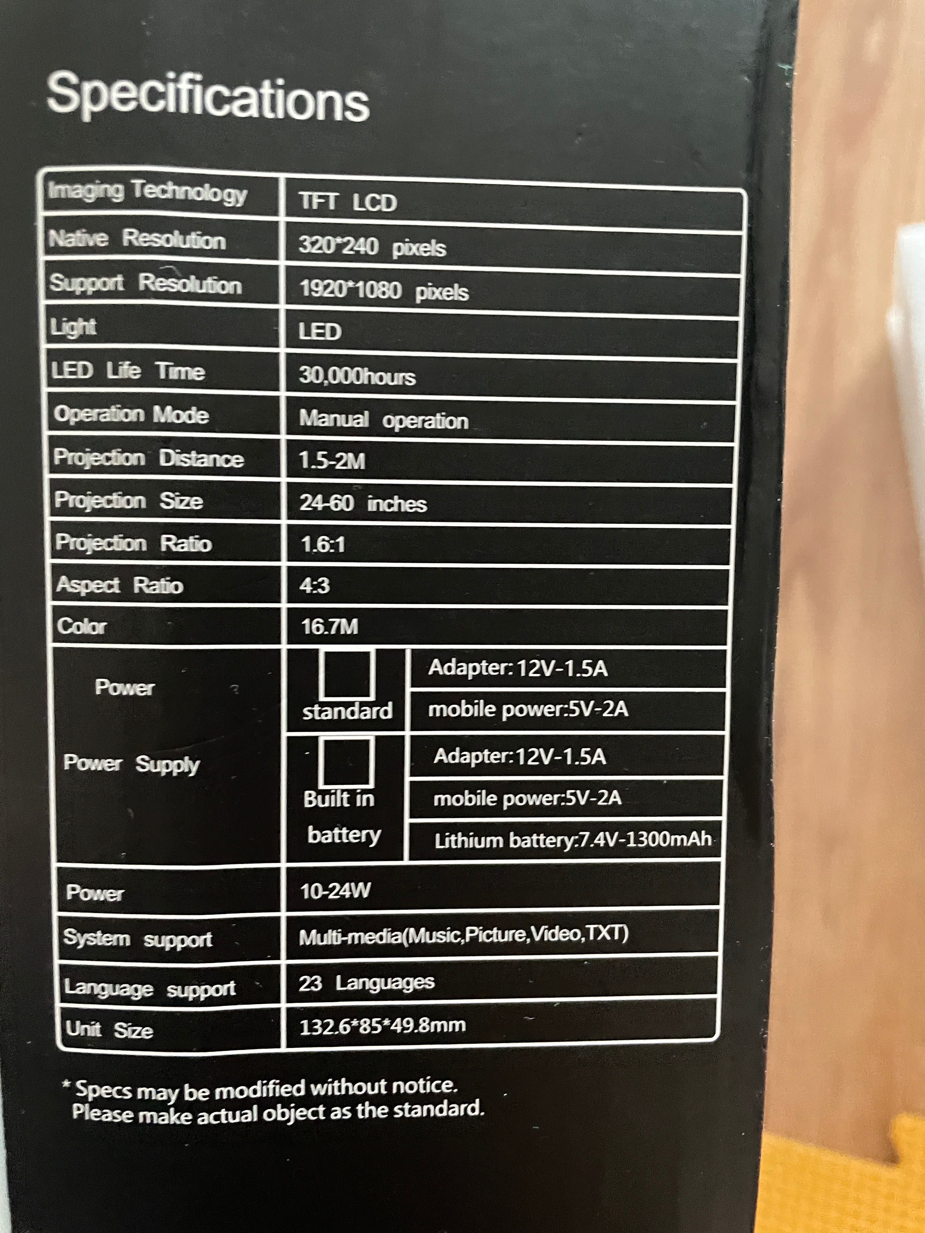 Led projector full HD