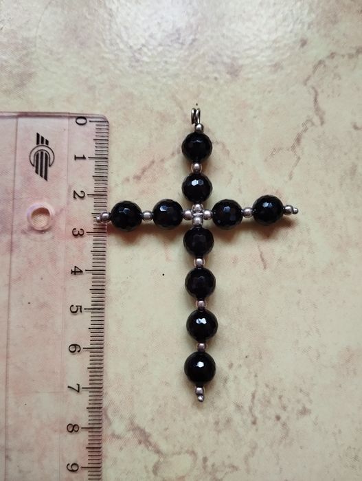 Дуже гарний чеський хрестик срібло скло