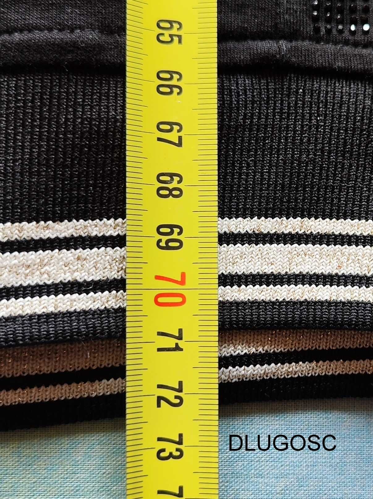 MEGI czarna złota bluza oversize napisy cyrkonie 42/44