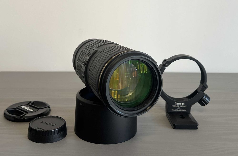 Objetiva Nikon AF-S Nikkor 70-200 f4 G ED VR com suporte para tripé