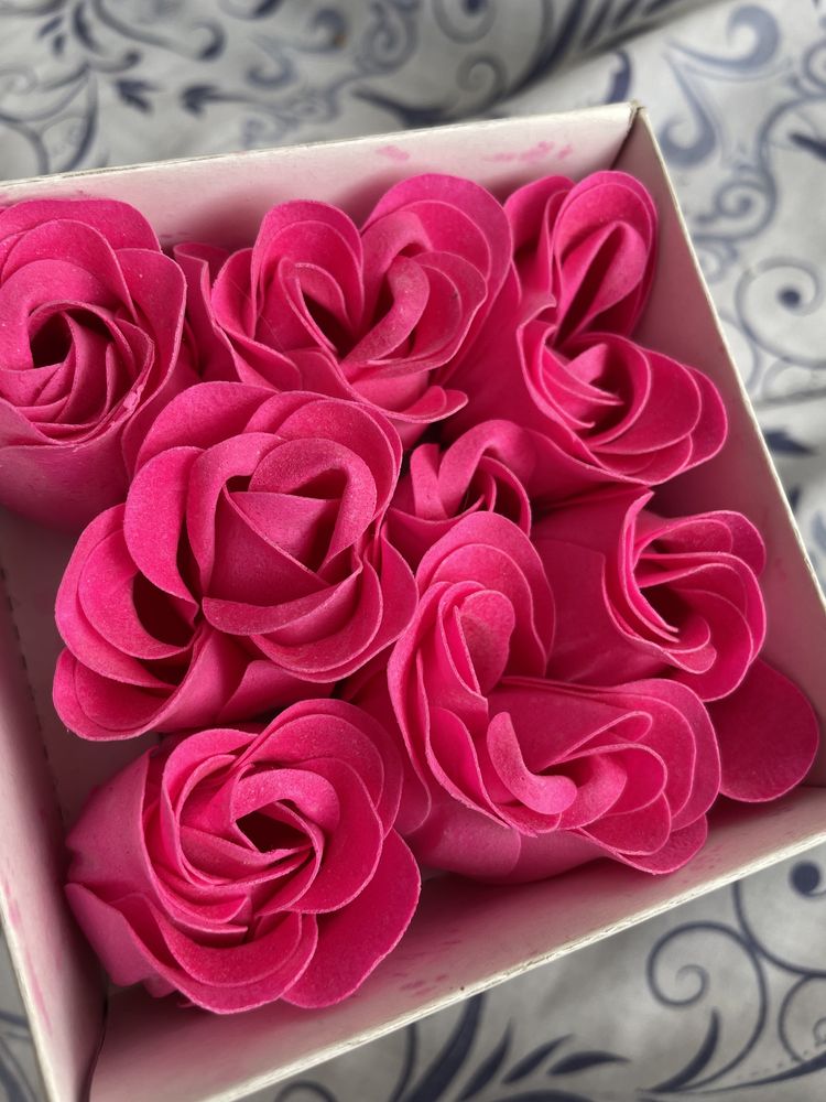 soap flowers różowe różyczki