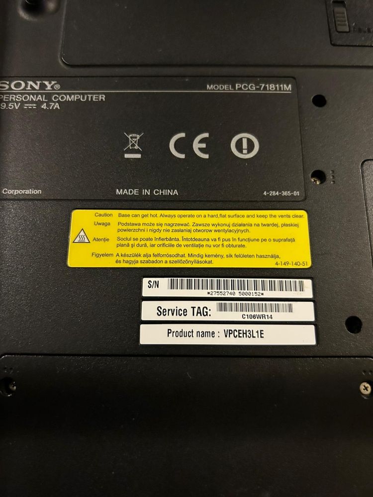 Laptop sony vaio