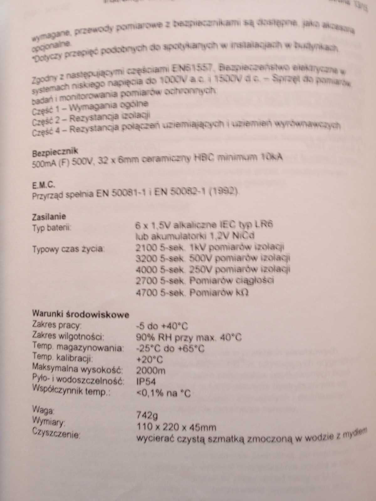 Profesjonalny Miernik Megger BMM80 Multimeter amperomierz woltomierz