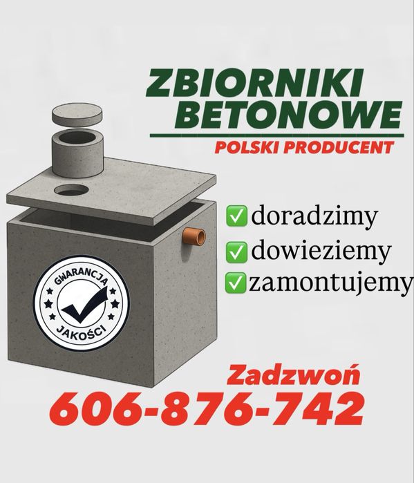 Zbiornik Betonowy Montaż Gratis Szambo - dostwa cały kraj