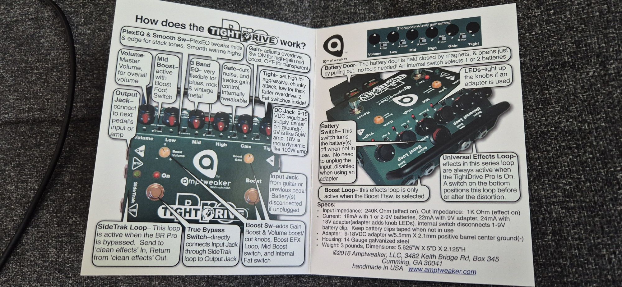 Amptweaker Tight Drive Pro / overdrive / przester/ gitara / Boss
