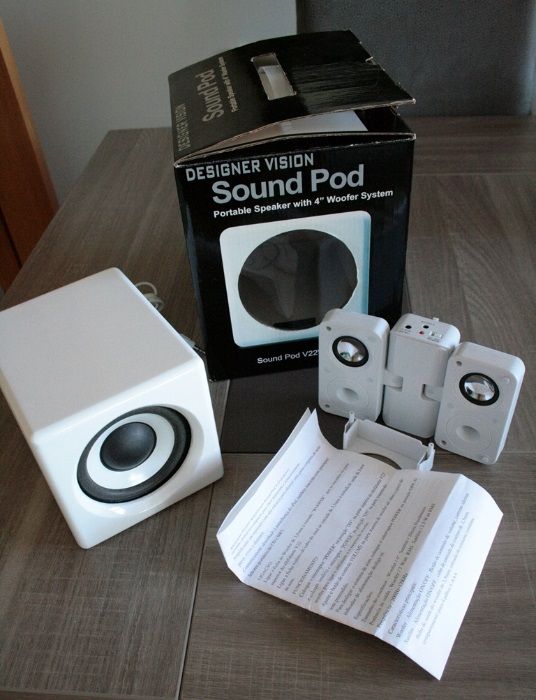 Colunas Sound Pod Designer Vision com subwoofer para ipod, iphone, mp3