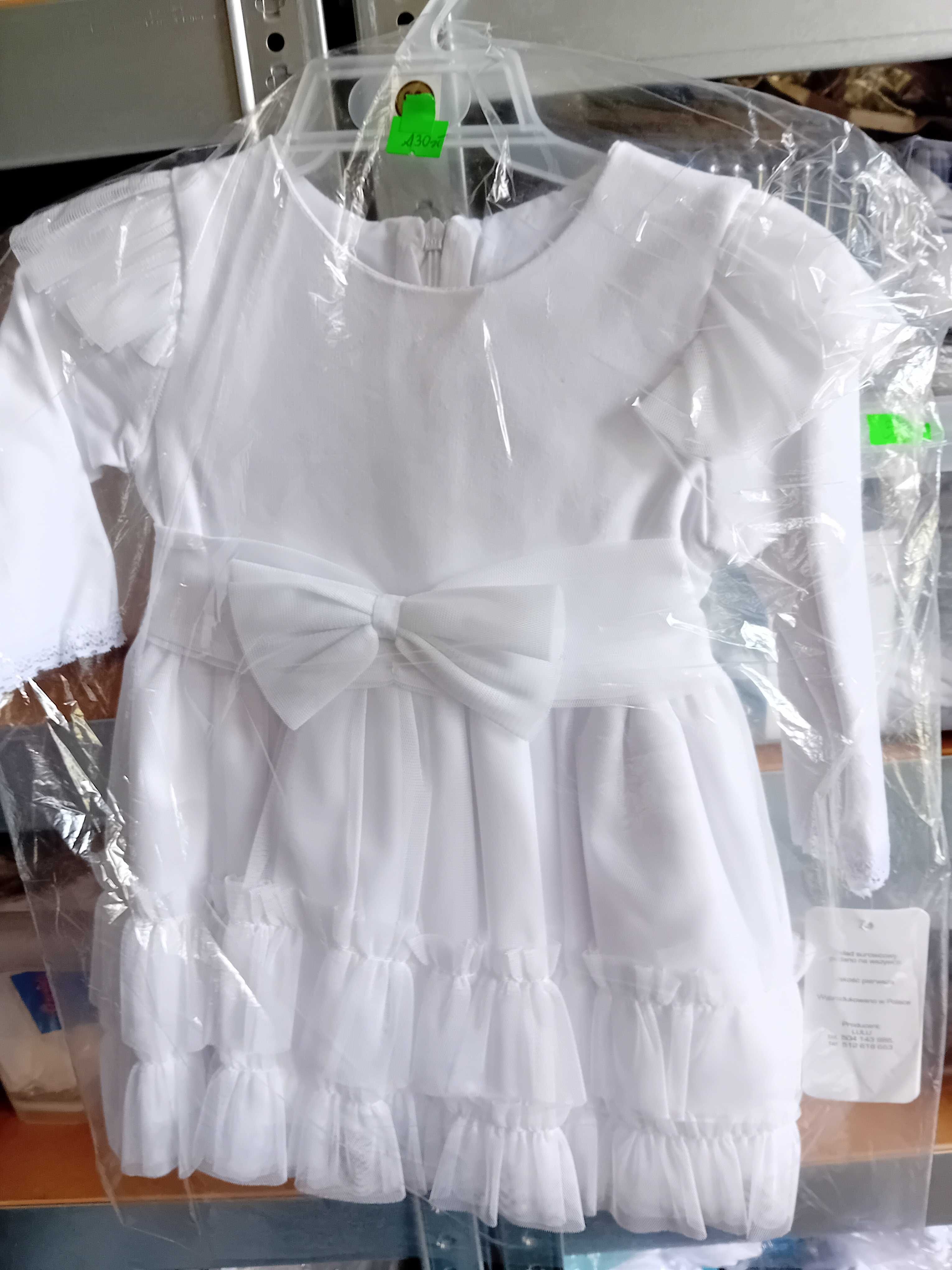 68 sukienka do chrztu biała koronkowa wyprzedaż