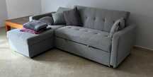 Sofá-Cama Chaise Longue Intercambiável de 3 Lugares