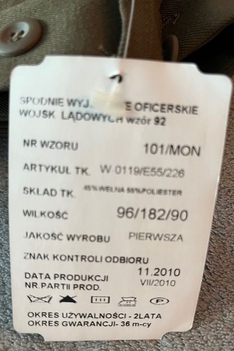 Nowe spodnie oficerskie 182 cm