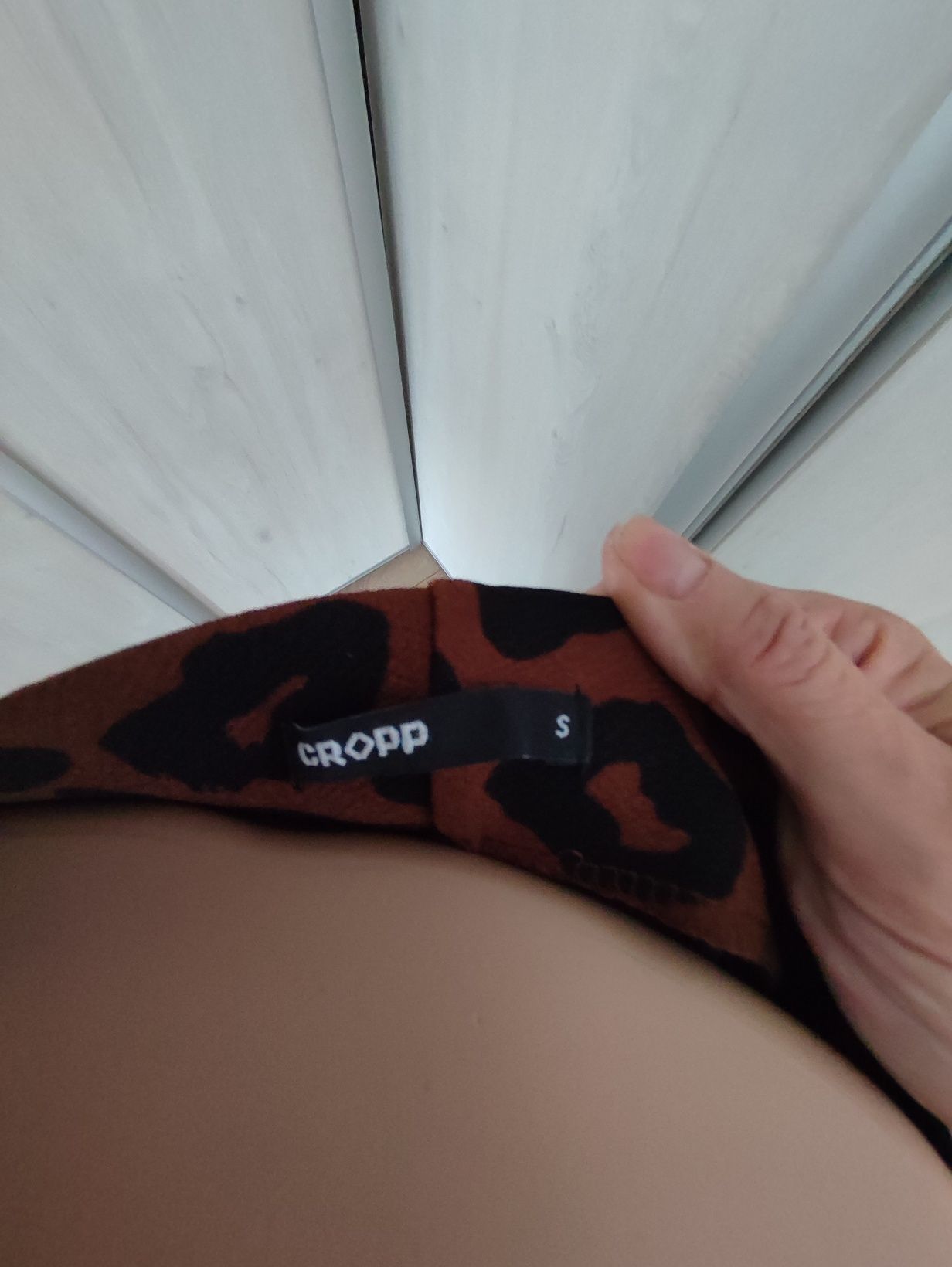Spodnie damskie dzwony print zwierzęcy