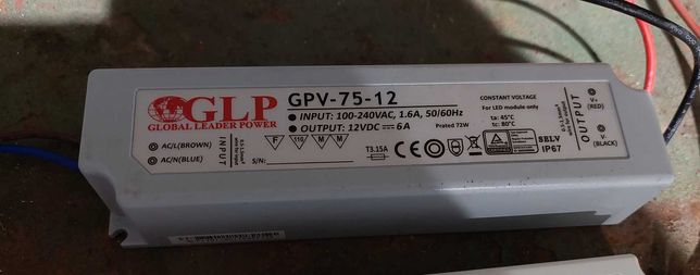 Zasilacz LED GPV 12V 75W IP67 wodoodporny