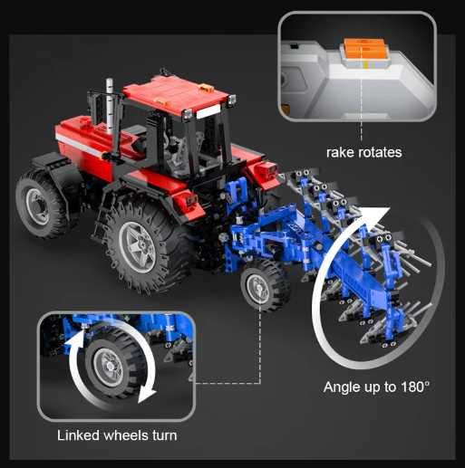 Case 1455 zdalnie sterowany jak Lego 1:17 duży model