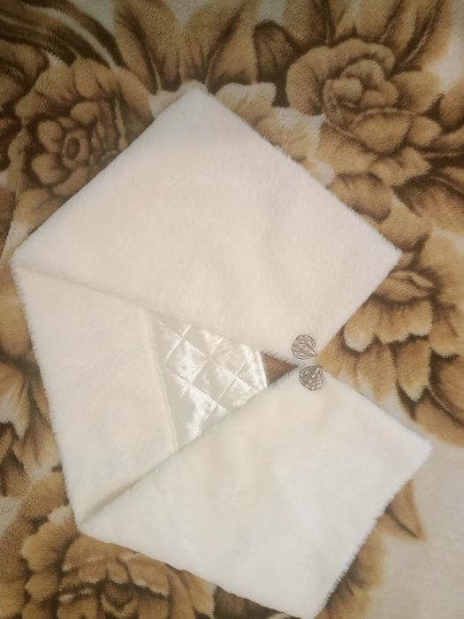 Болеро айвори слоновая кость молочная мех свадебная накидка, палантин