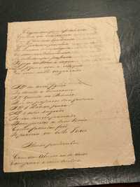 Poema anónimo datado de 1 de janeiro de 1845