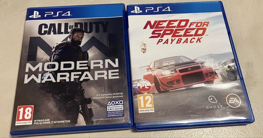 Call of duty Modern Warfare Need for speed Payback Ps4