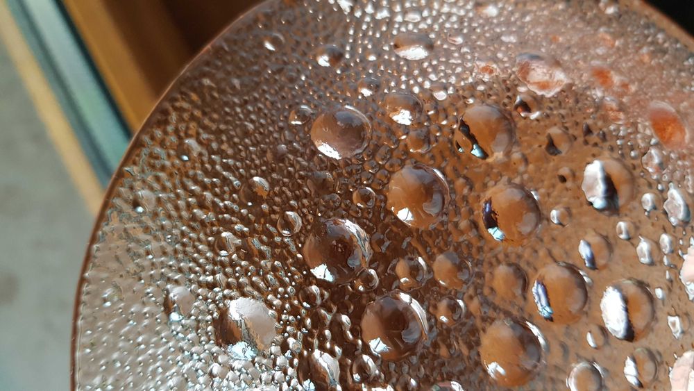 Zestaw: talerz + 6x talerzyk ASTEROID, Ząbkowice, kolorowe szkło PRL