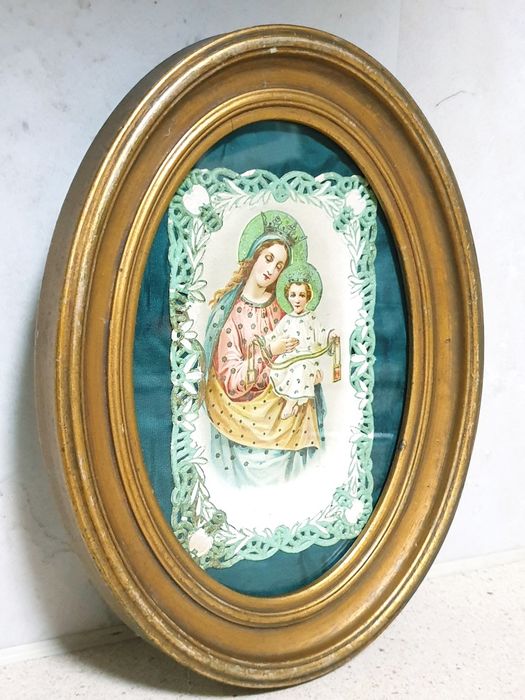 Lindo antigo registo da Nossa Senhora do Carmo com o Menino