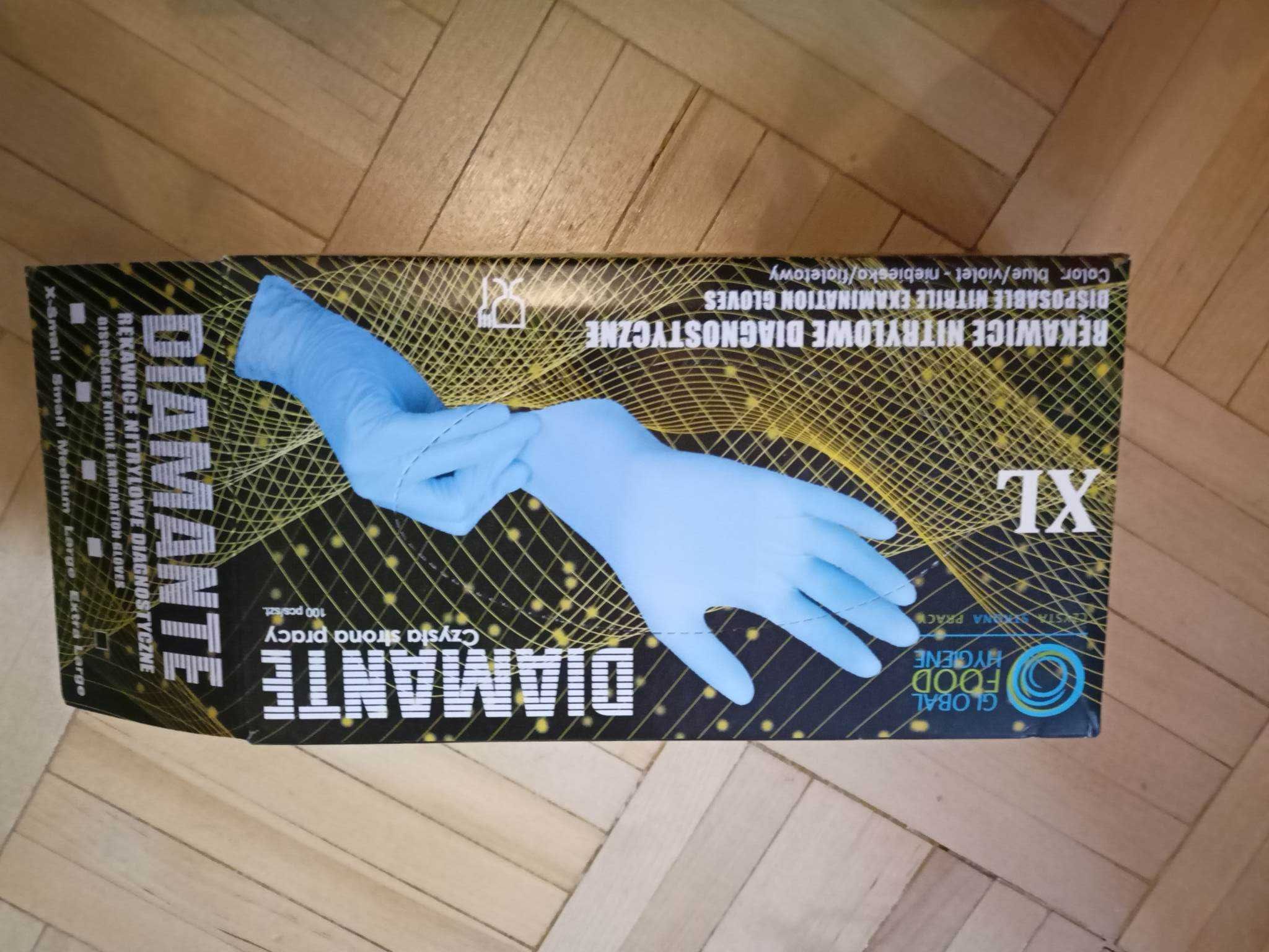 Rękawice jednorazowe nitrylowe bezpudrowe rozmiar XL 100 szt.