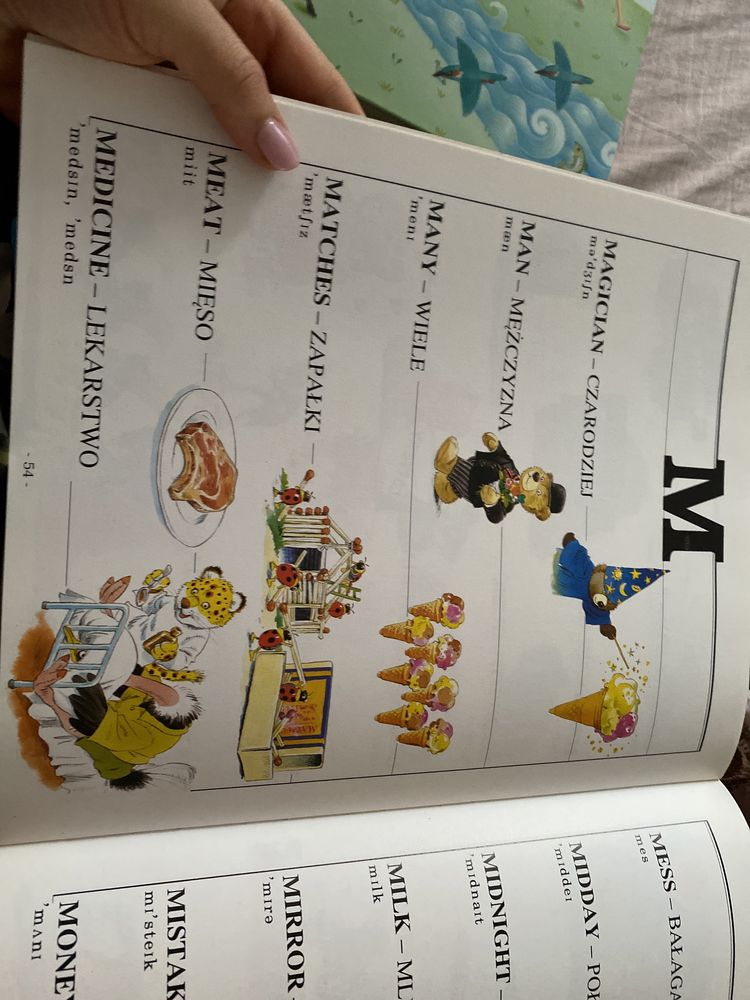 Obrazkowy ilustrowany słownik angielski dla dzieci książki do nauki
