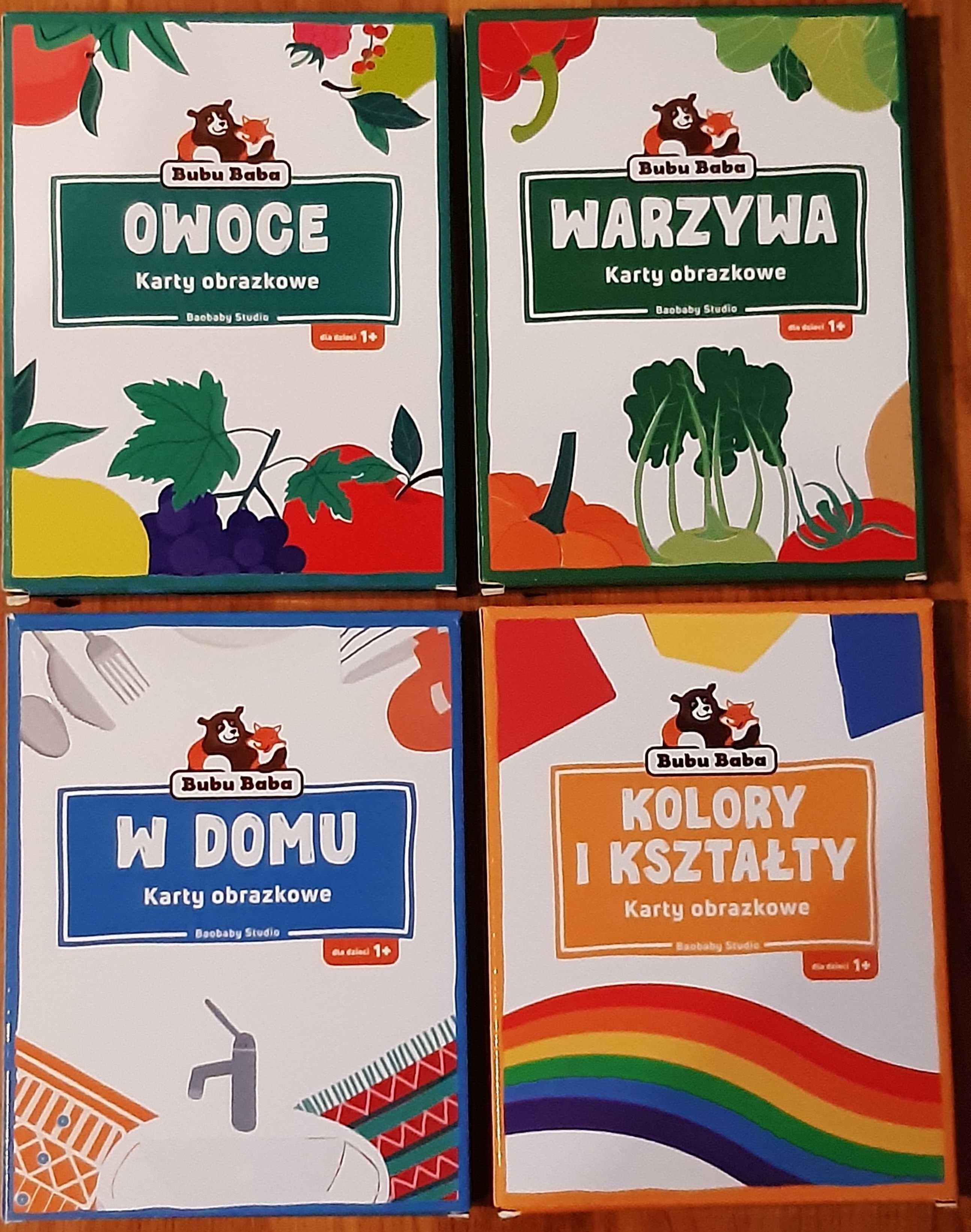 Bubu Baba - karty obrazkowe: Owoce, Warzywa, Kolory i kształty, W domu