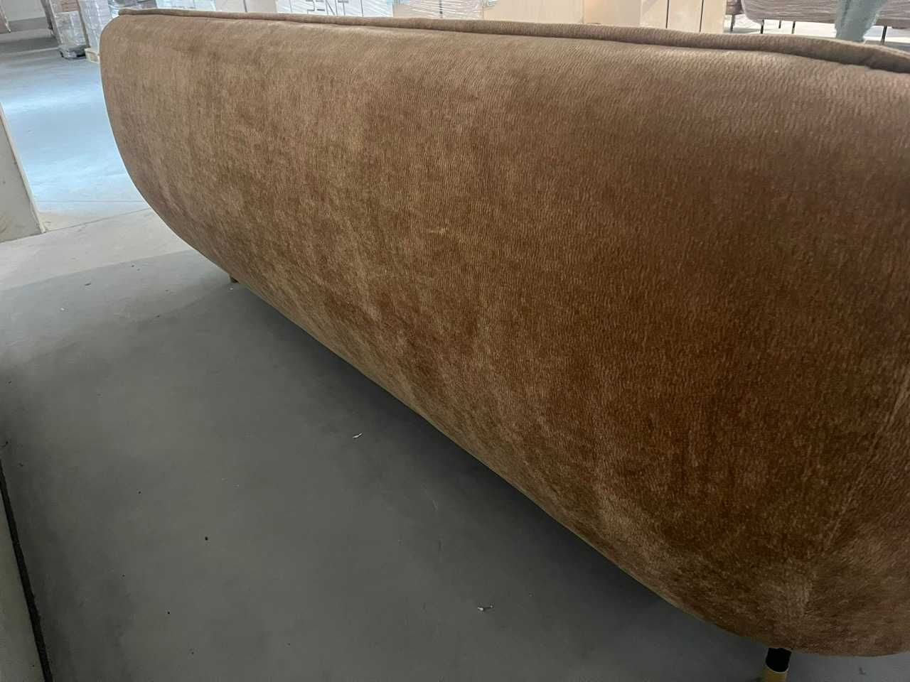 Sofa materiał brązowa 2 szt 2450x1100x900