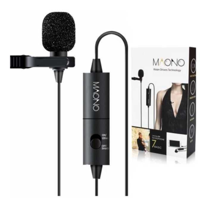 Zestaw - Profesjonalny mikrofon krawatowy MAONO AU-100 + audio adapter