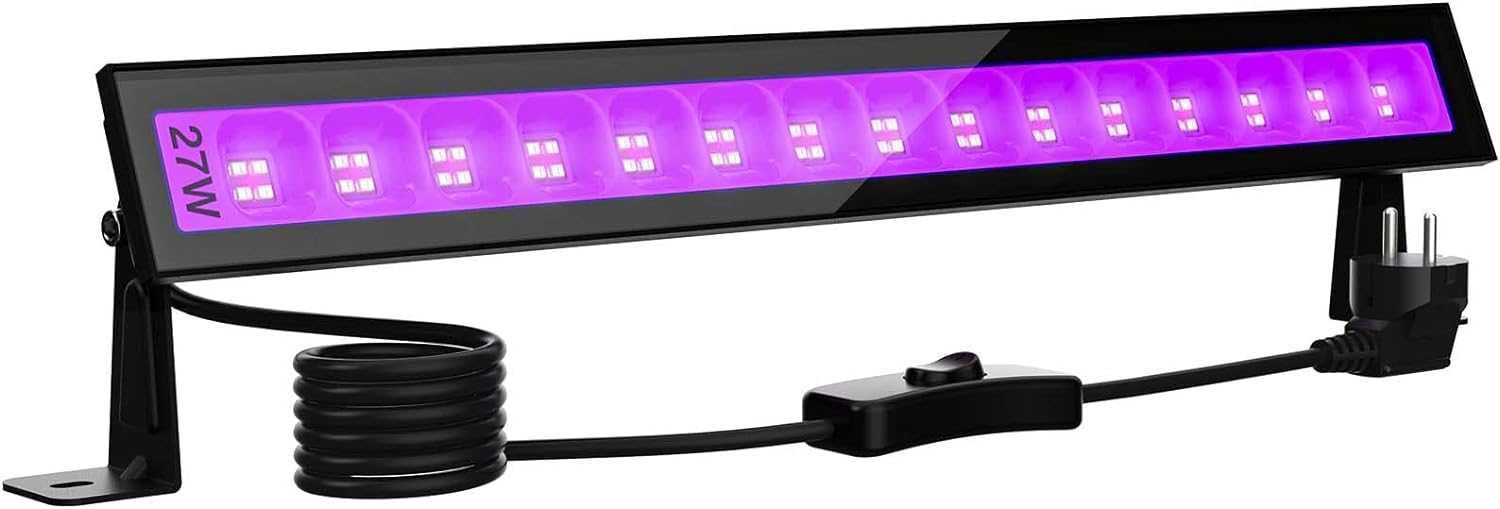 Onforu Czarne światło LED, 27 W, lampa UV Bar z wtyczką