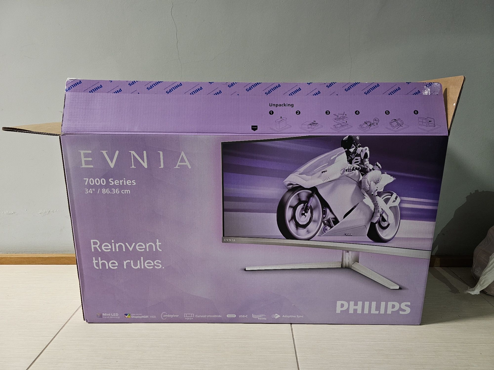 Monitor Philips Evnia 34" Ultrawide | Mini LED | 165Hz | Freesync