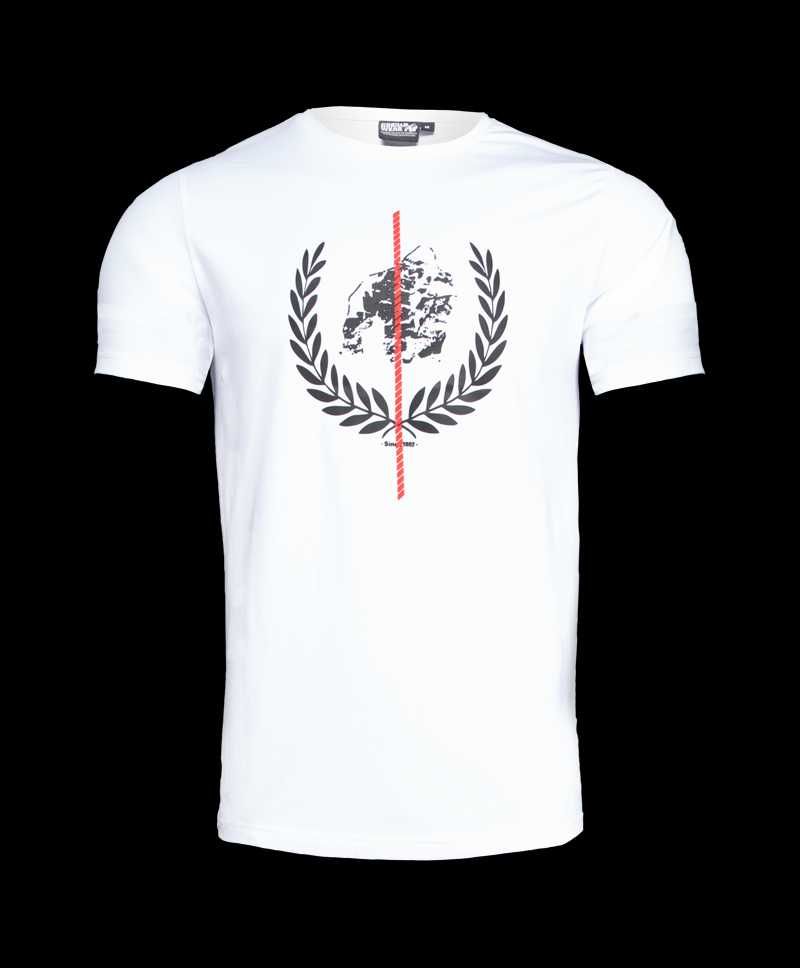 Gorilla Wear Rock Hill T-Shirt - Biała Dopasowana Koszulka M L XL