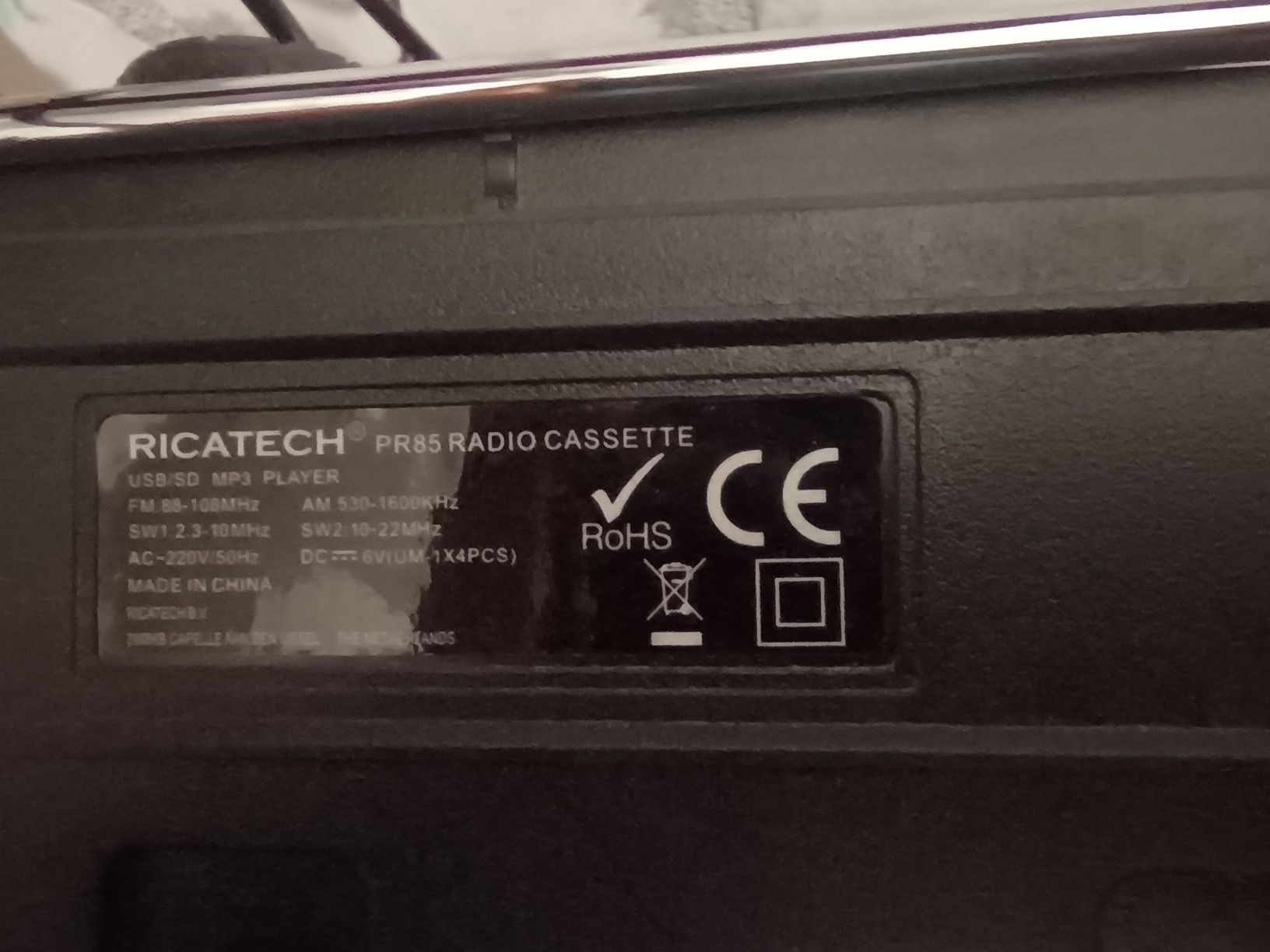 Ricatech radiomagnetofon FM , USB , SD retro