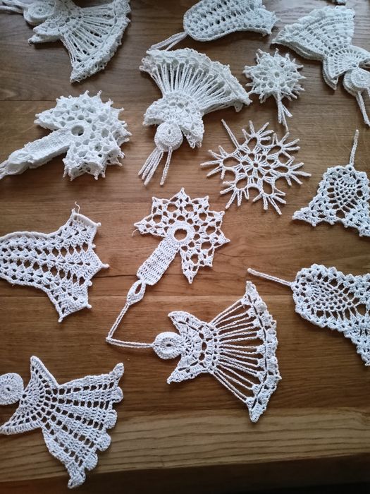 Ozdoby na szydełku, aniołki, gwiazdki